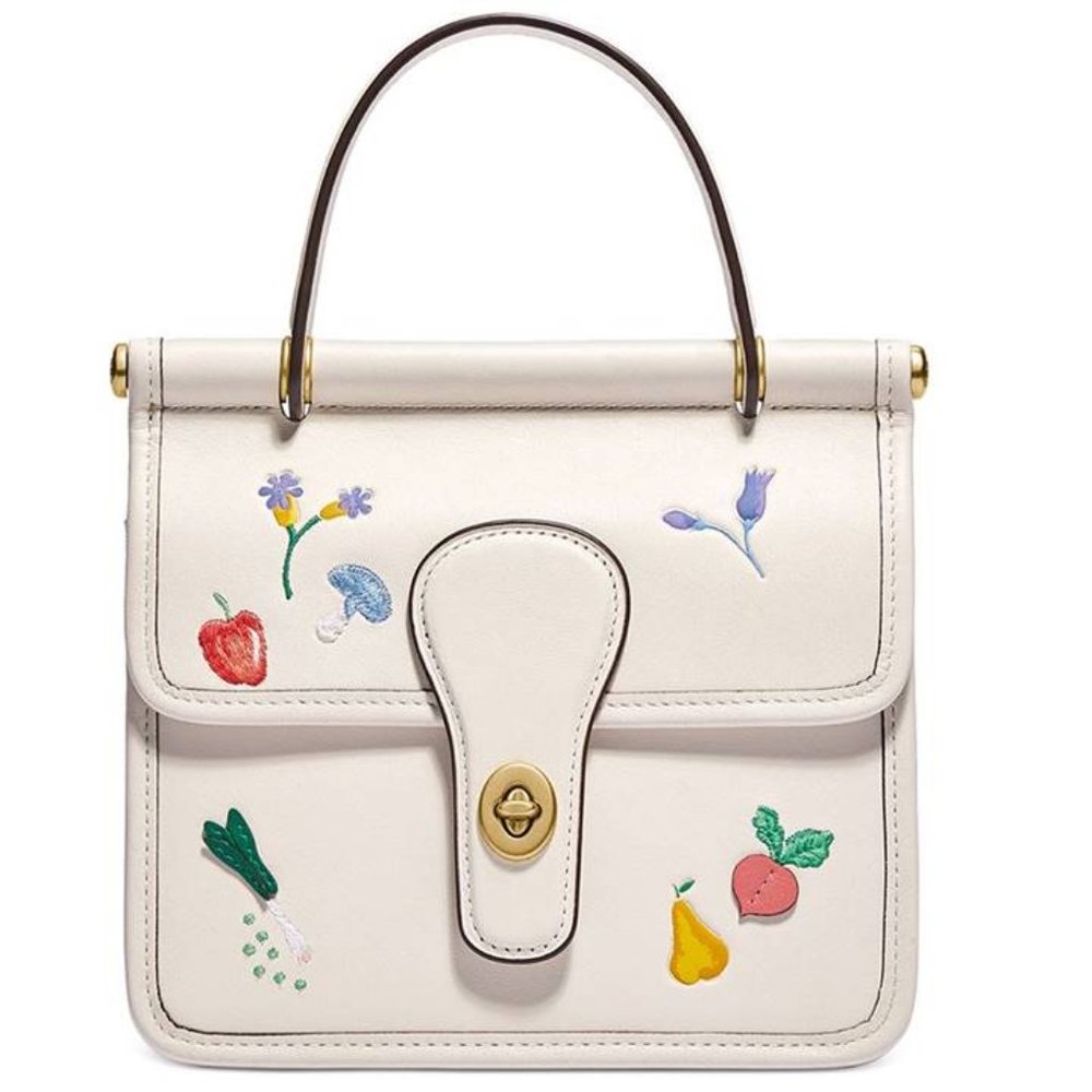 Limited HTF COACH Originals Collection Willis Top Handle Garden Embroidery Bag